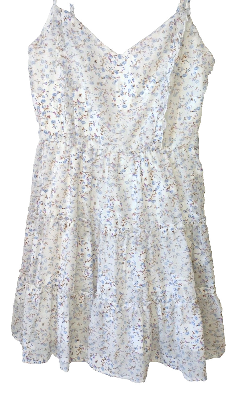 🌿 Altar’d State Daria Ivory/blue Mini Dress NWT feminine boho cottate corp